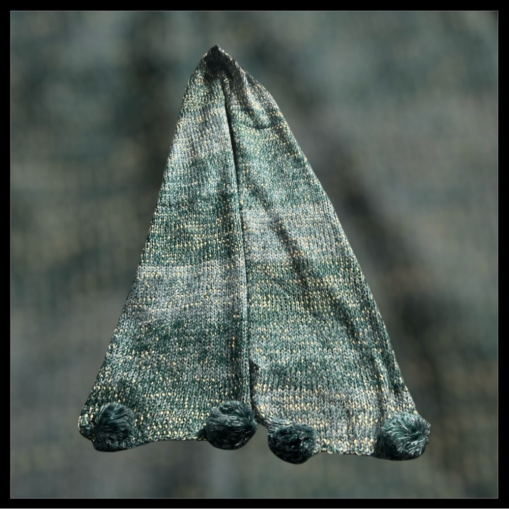Long Knot Scarf with Pom Poms